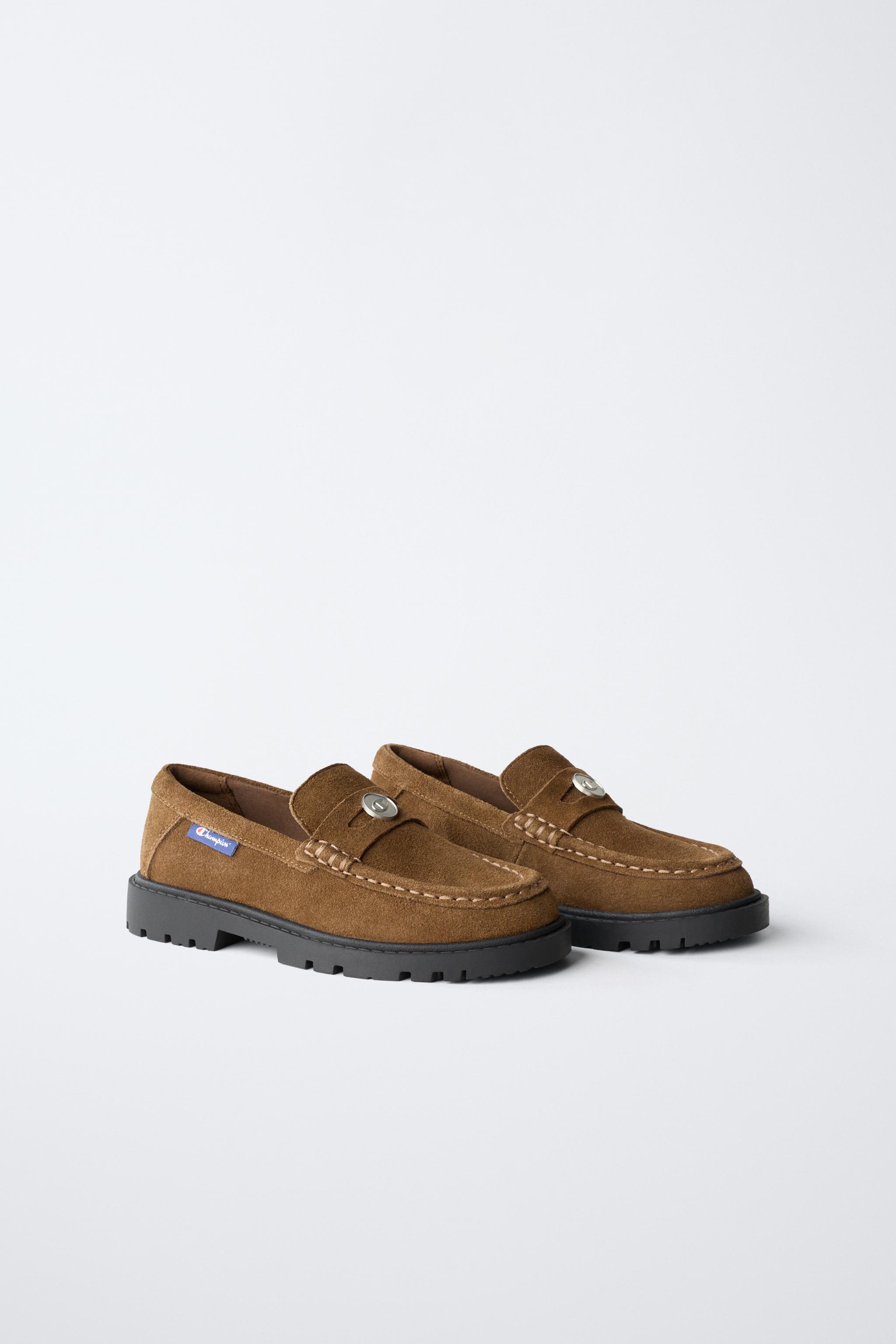 CHAMPION ® X ZARA LEATHER LOAFERS - Brown | ZARA United States