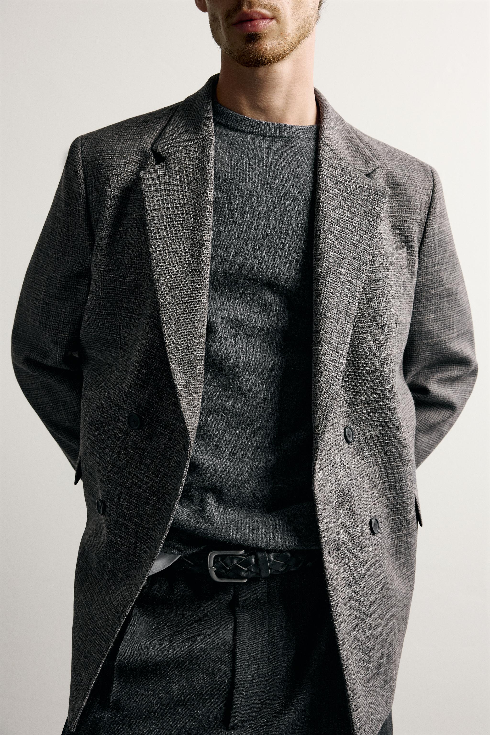 HOUNDSTOOTH DOUBLE-BREASTED BLAZER