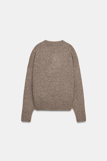 SOFT KNIT V-NECK JUMPER - Mink marl by Zara - Image 6