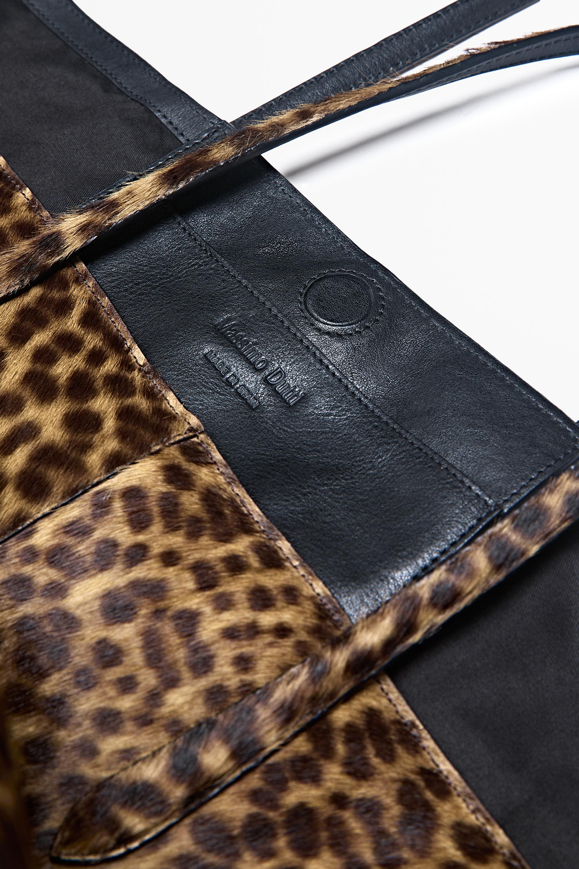 Grand tote bag en cuir fourrure