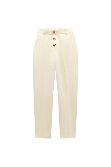HIGH-WAIST BUTTONED TROUSERS