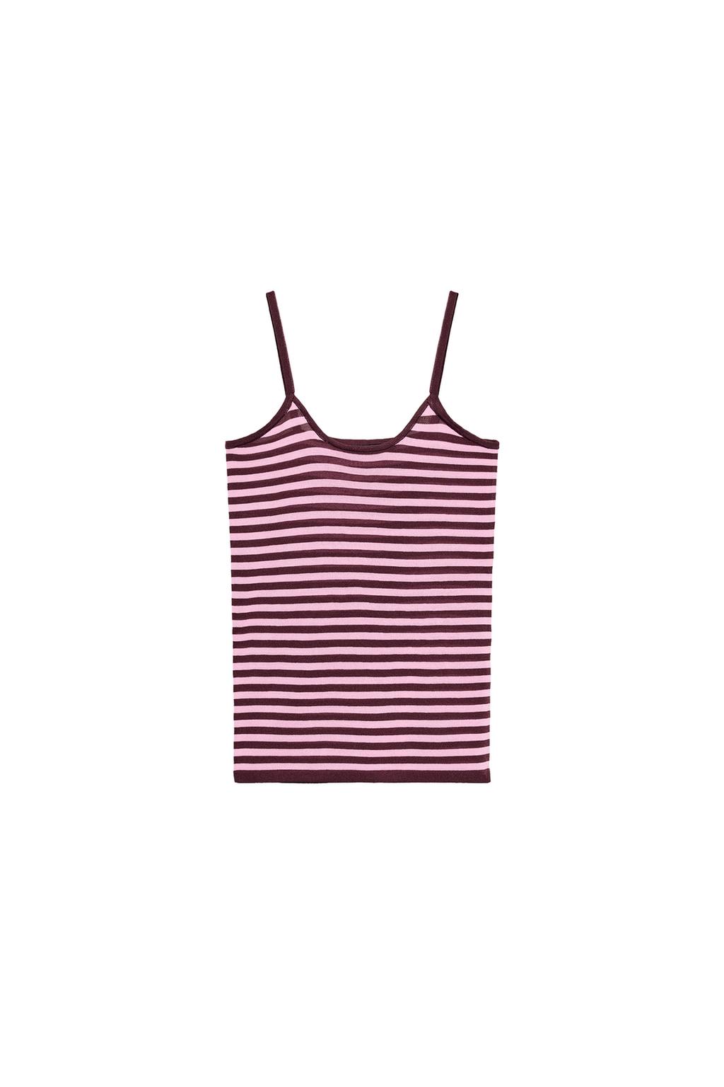 STRIPED KNIT STRAP TOP - image 3