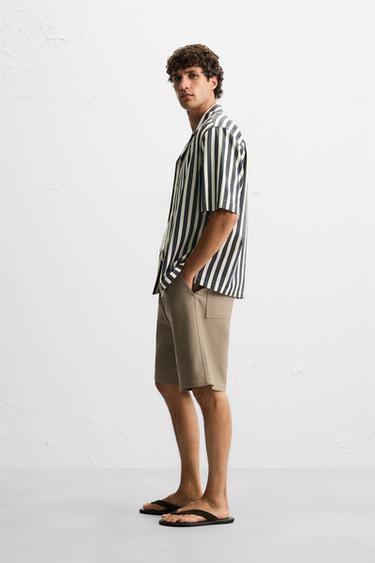STRIPED TEXTURED SHIRT - Dark grey by Zara - Image 3