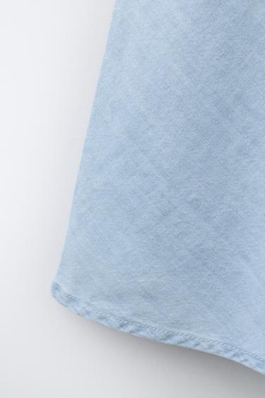 JUPE MI-LONGUE FLUIDE CLOUS - Bleu clair de Zara - Image 3