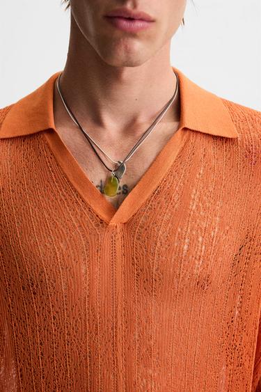 CORD NECKLACE WITH PENDANTS - Brown by Zara - Image 1