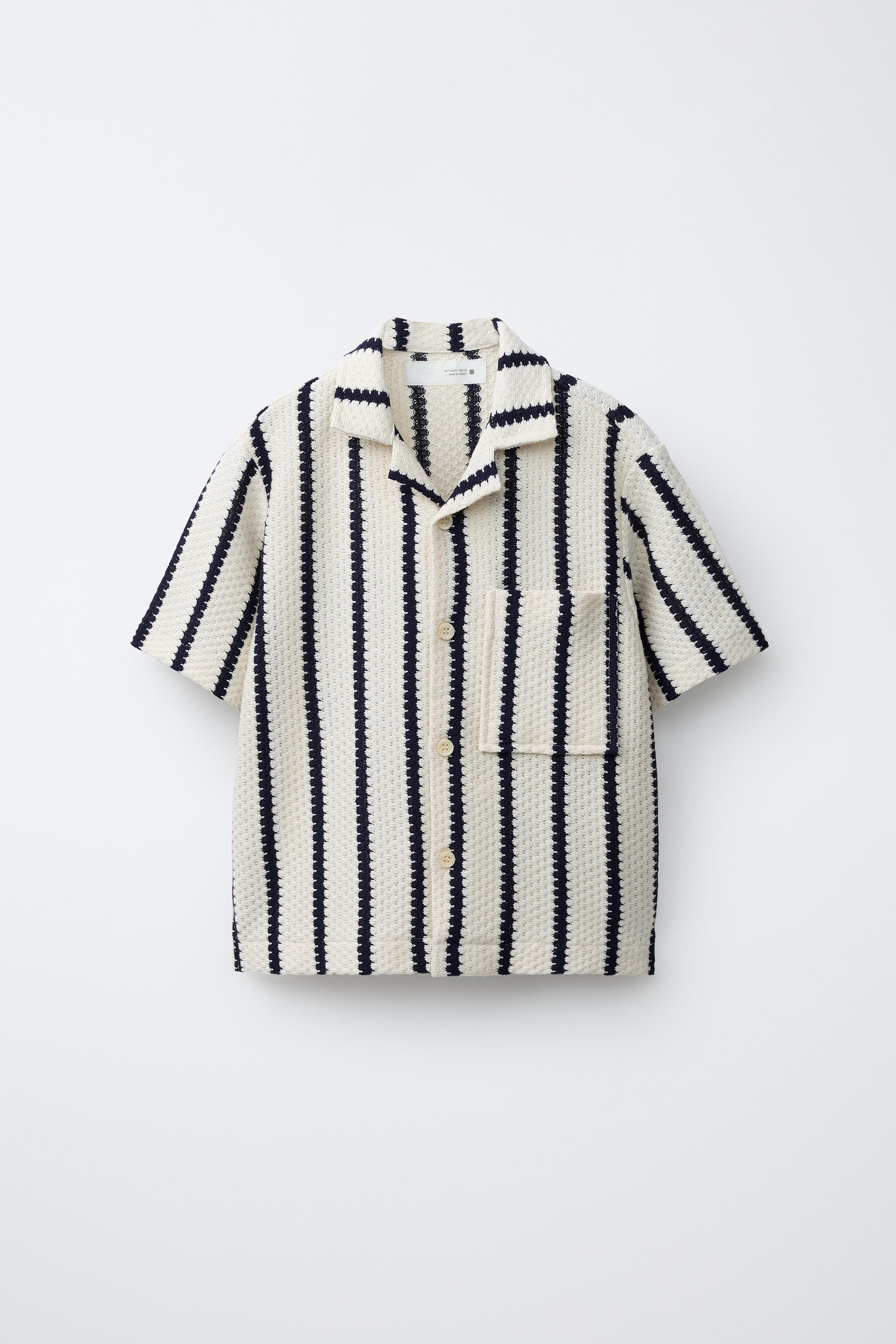 CHEMISE EN MAILLE CROCHET À RAYURES