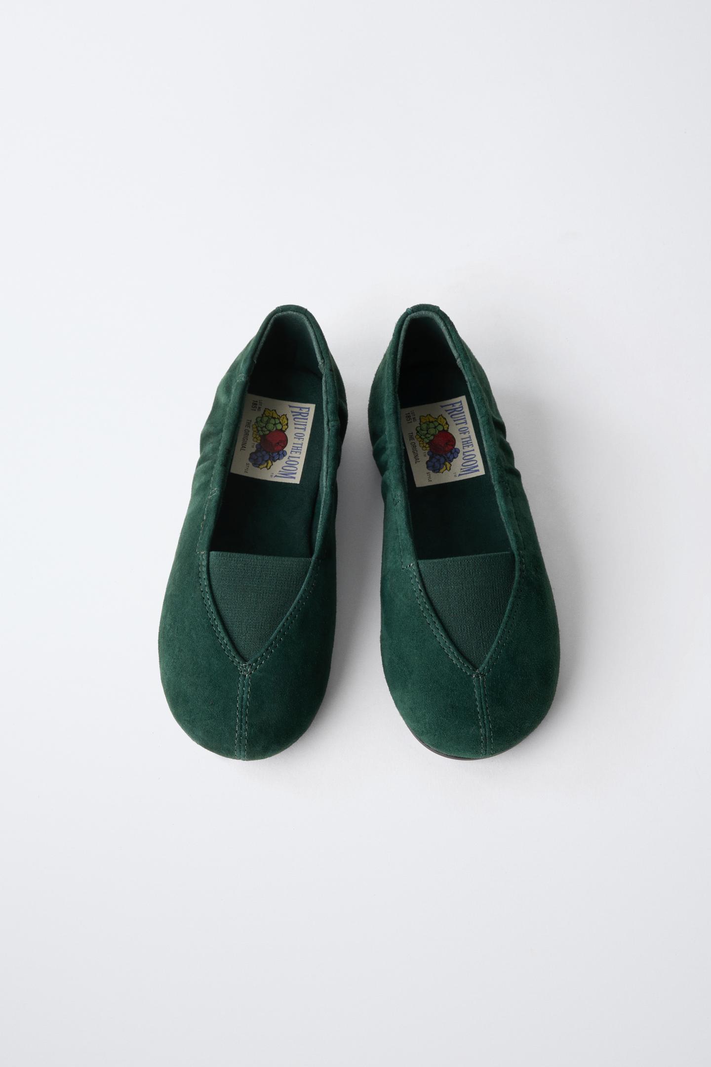 Детские балетки Zara Fruit OF the Loom™ Leather Ballet Flats, цвет: Зелёный — фото 4