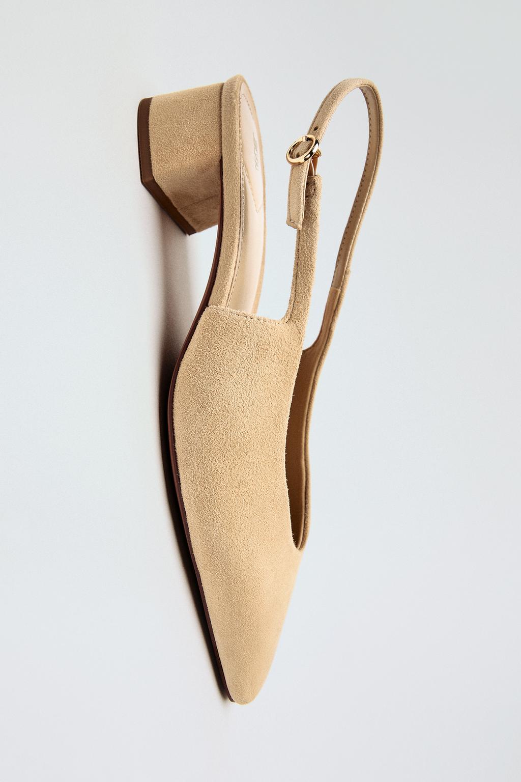 SPLIT SUEDE SLINGBACK SHOES