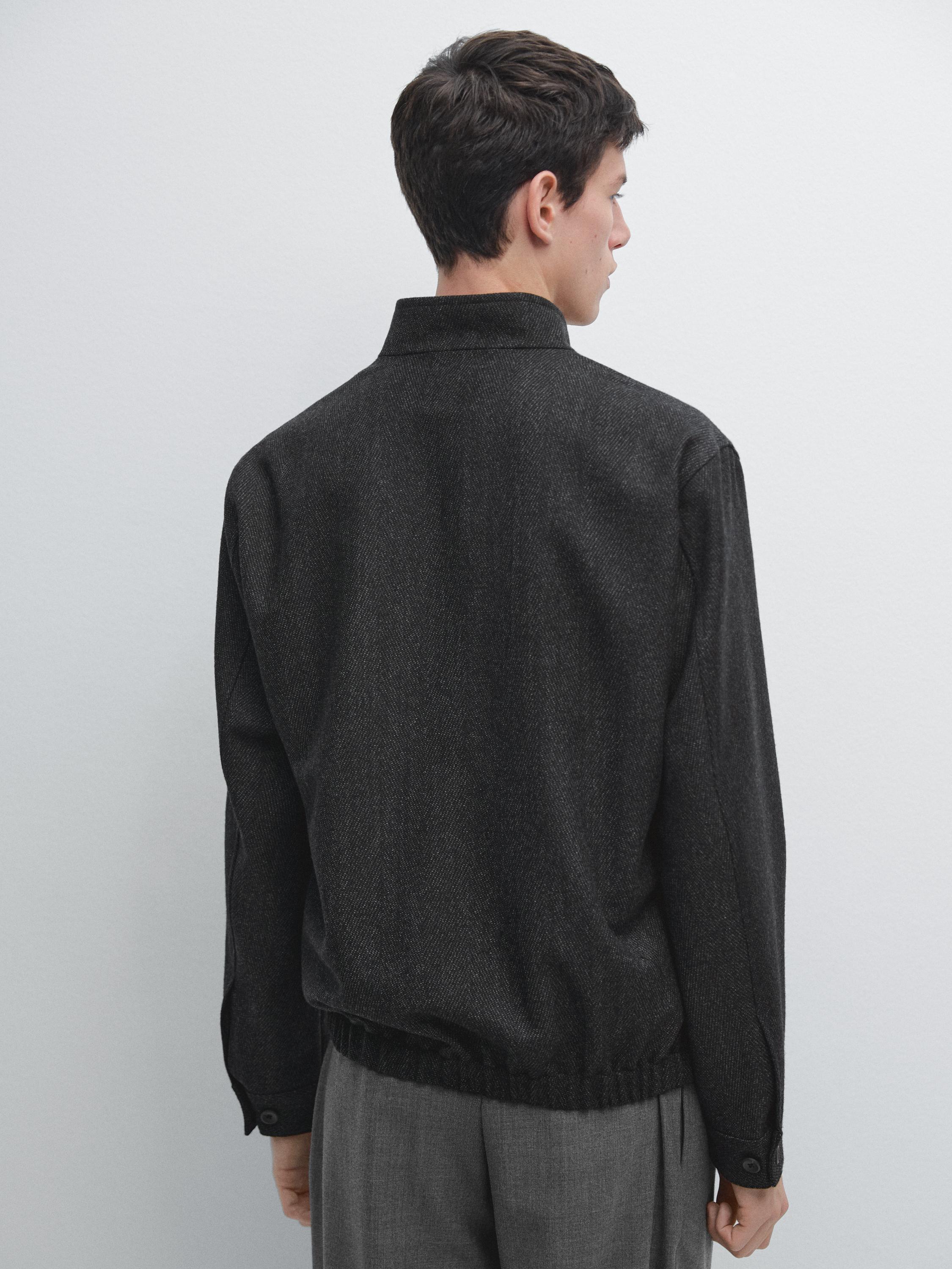 Blouson à chevrons 100 % laine