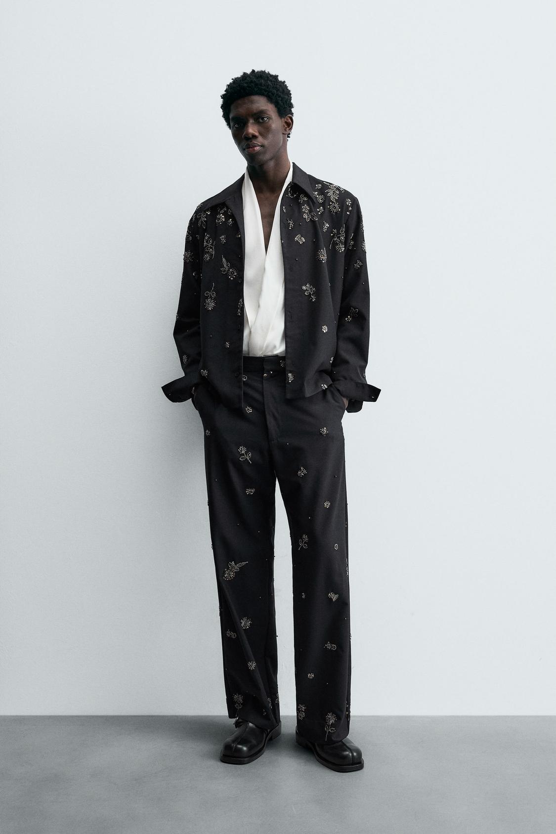 СТРУЯЩАЯСЯ РУБАШКА С БЛЕСТКАМИ ИЗ ЛИМИТИРОВАННОЙ СЕРИИ ZARA