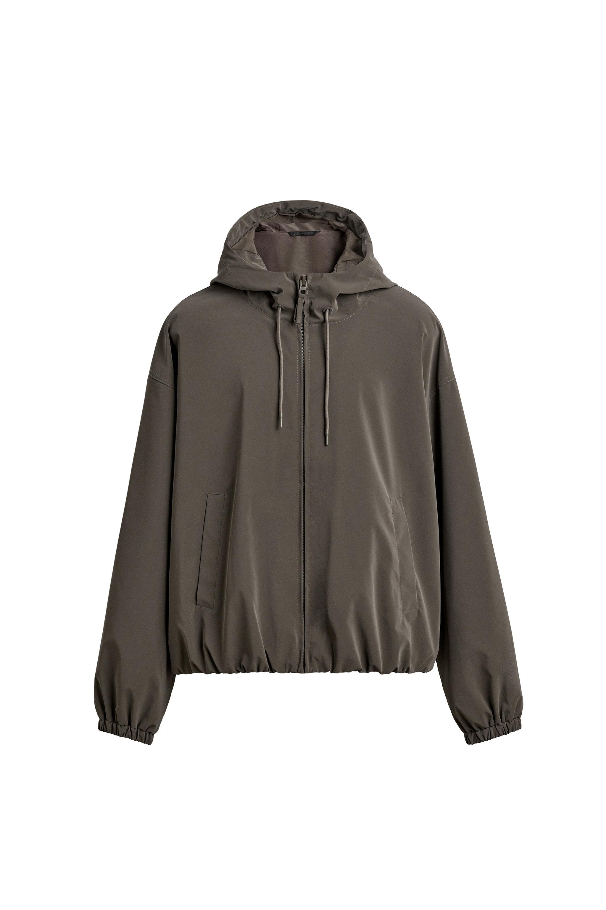 LIGHTWEIGHT HOODED TECHNICAL JACKET - Dark mink | ZARA United States