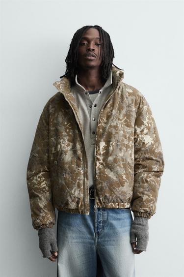 BLOUSON MATELASSÉ À IMPRIMÉ FLOQUÉ - Beige de Zara