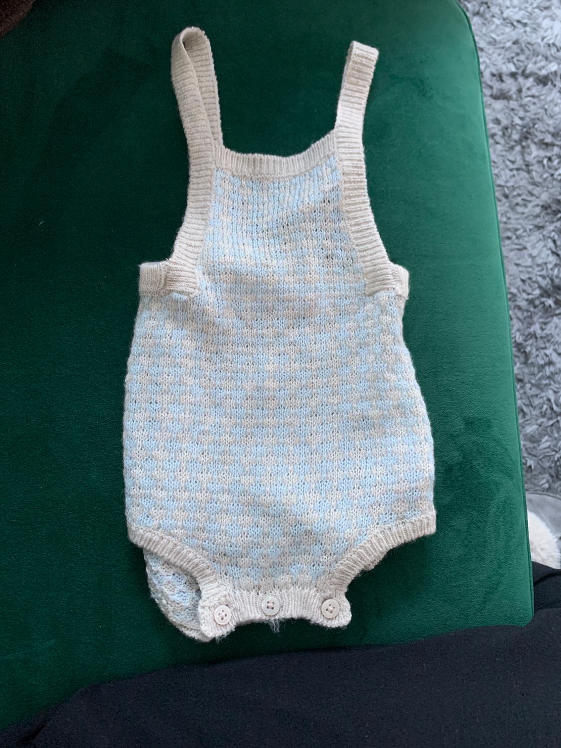 CHECK KNIT ROMPER