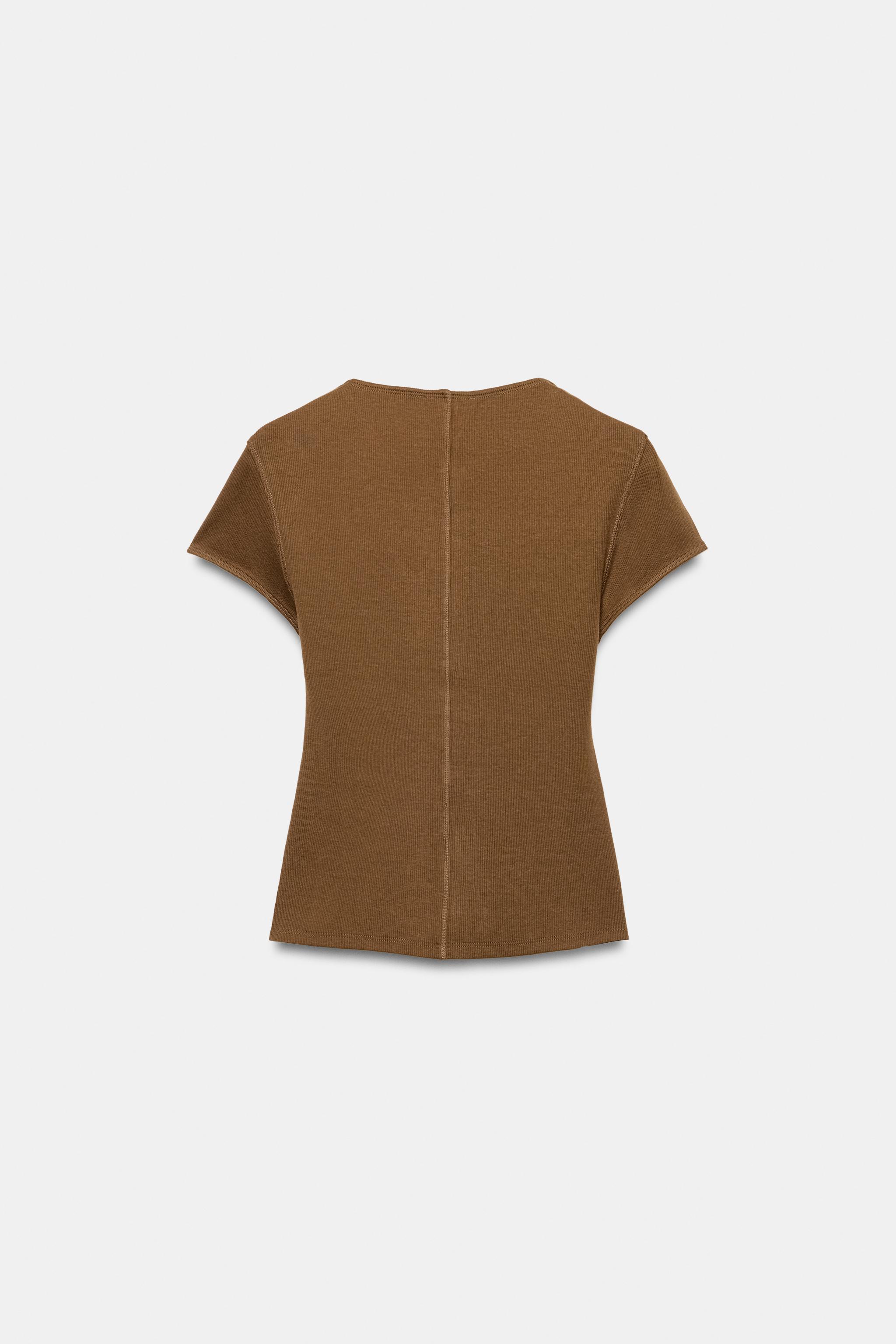 RIBBED BUTTON-UP T-SHIRT - thumbnail 5