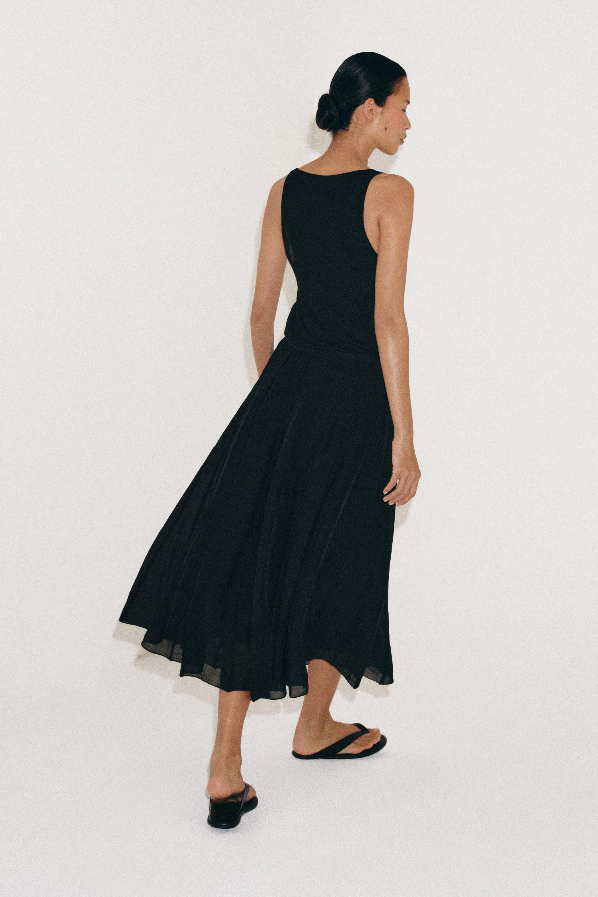 ZW COLLECTION FLOWY COMBINED SKIRT — Black