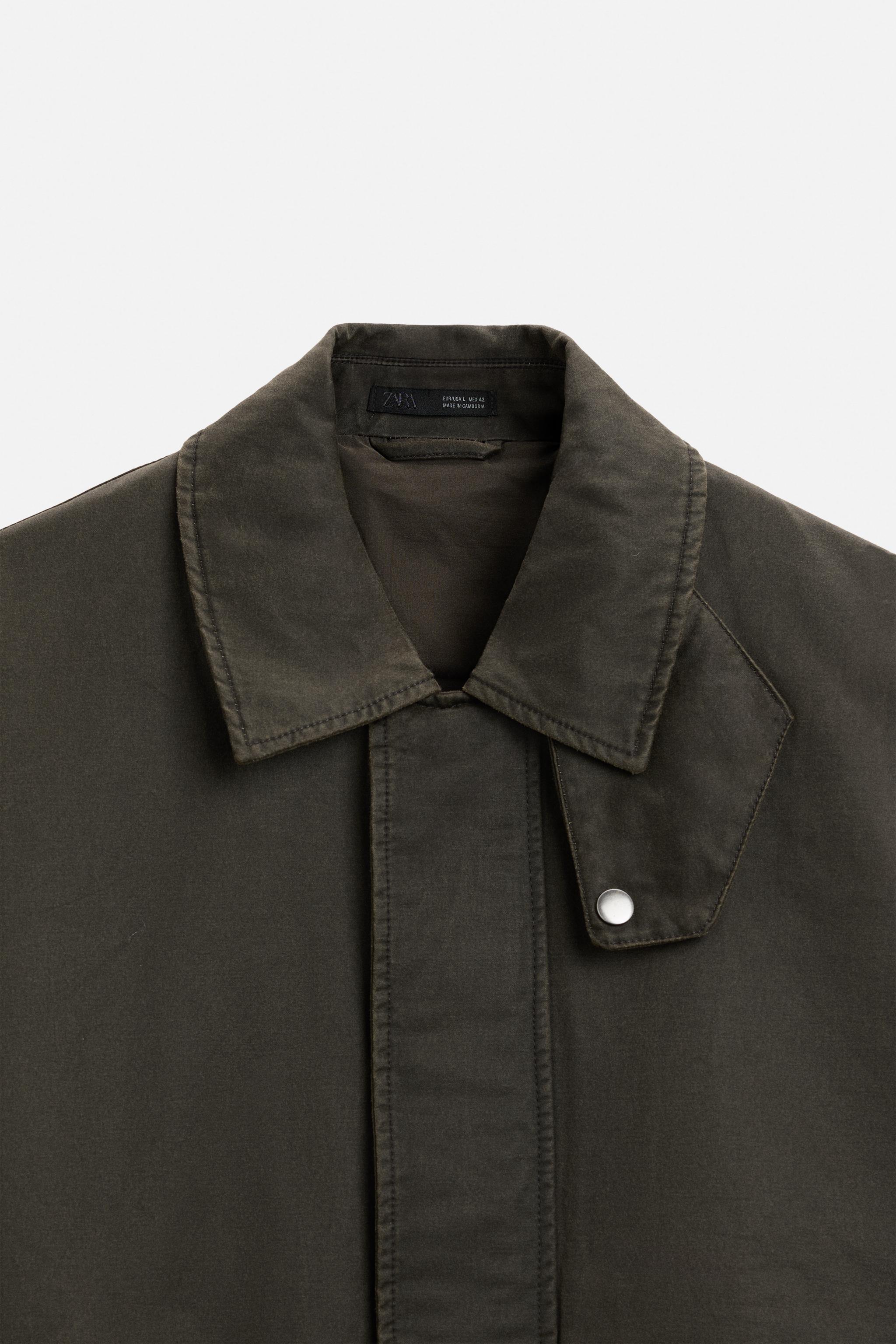 ウォッシュド ワックスフィニッシュジャケット - グレー | ZARA