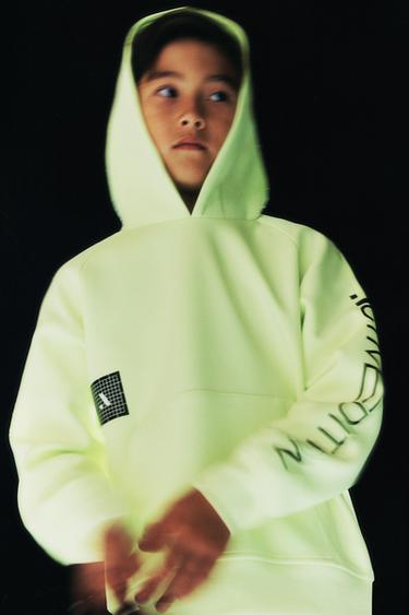 SWEAT SPORT LOGO - Jaune fluo de Zara