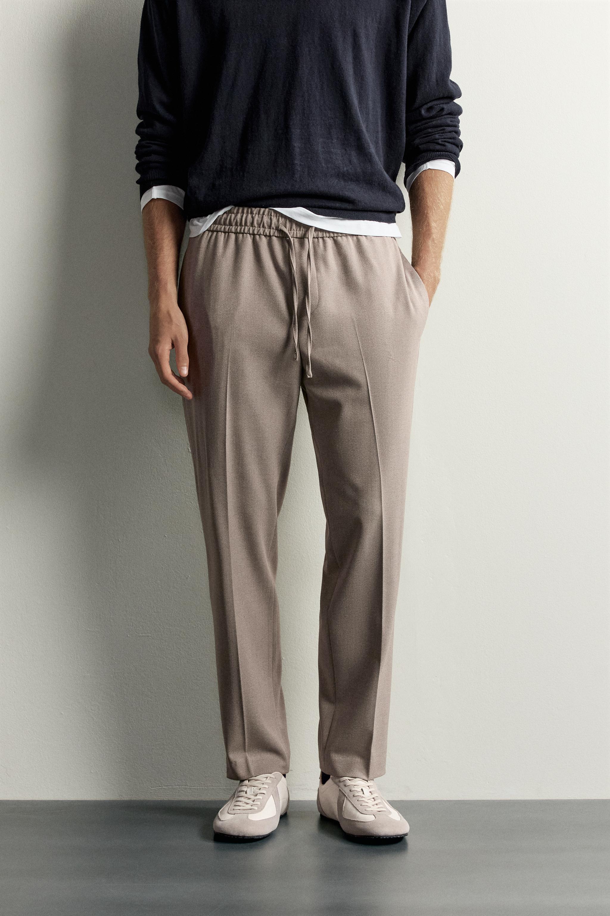 COMFORT JOGGER WAIST PANTS — taupe brown (alternate view)