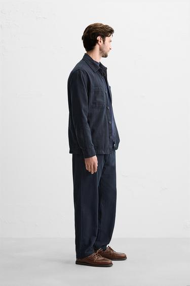 COTTON/LINEN TROUSERS - Bluish by Zara - Image 3