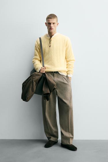 СВЕТР ІЗ ВІЗЕРУНКОМ КОСИЧКОЮ ТА НАЧІСАНОЮ ФАКТУРОЮ - Butter Zara