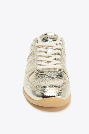 METALLIC-EFFECT TRAINERS - Gold by Zara - Image 2