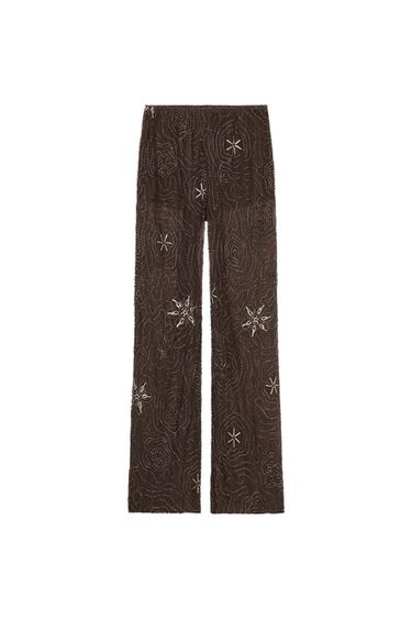 BEADED SEQUIN TROUSERS
