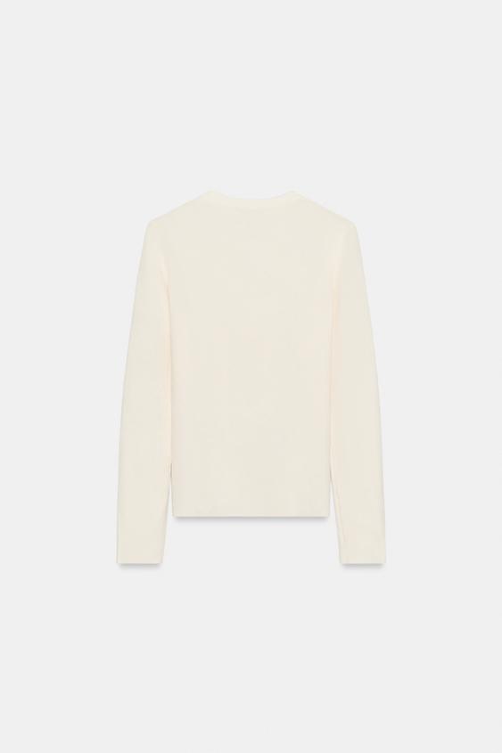 SOFT-TOUCH KNIT JUMPER - Ecru by Zara - Image 7