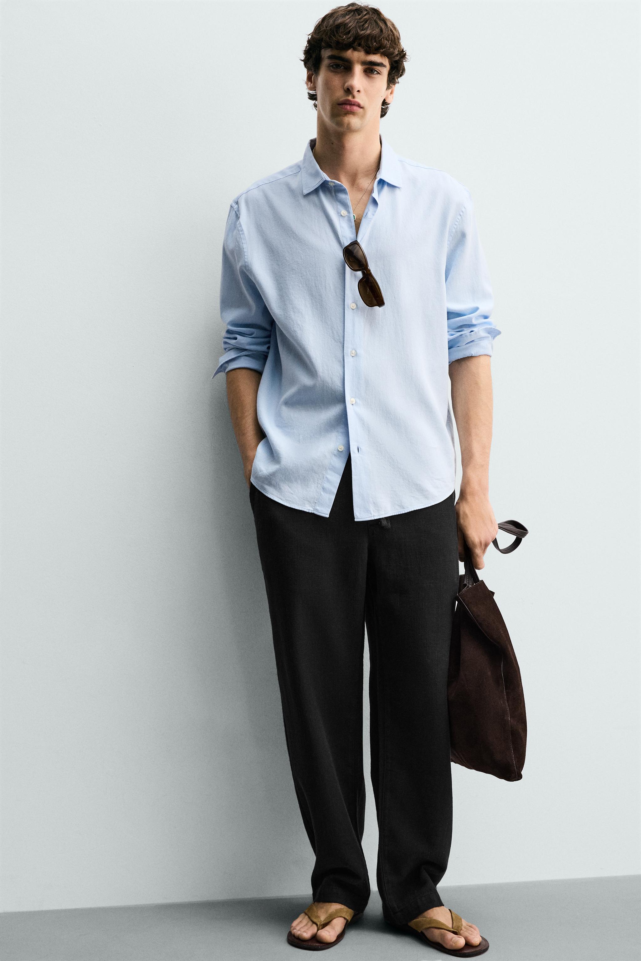 RELAXED FIT TEXTURED PANTS