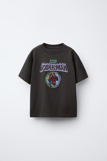 Zara SPIDER-MAN © MARVEL LENTICULAR T-SHIRT - Dark anthracite