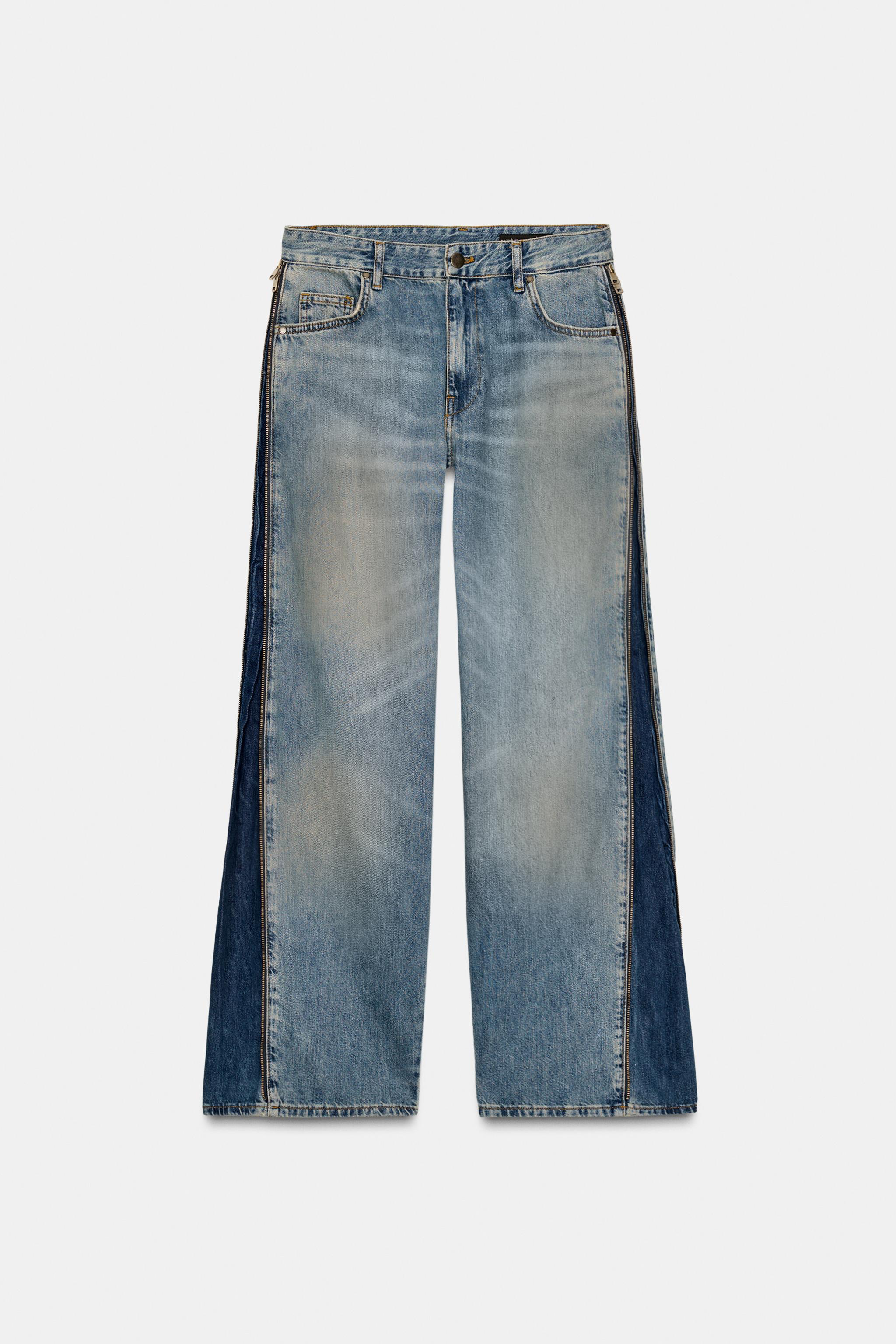 ttttです JEANS ZW COLLECTION CINTURA MÉDIA ZÍPERES EDIÇÃO LIMITADA - Azul