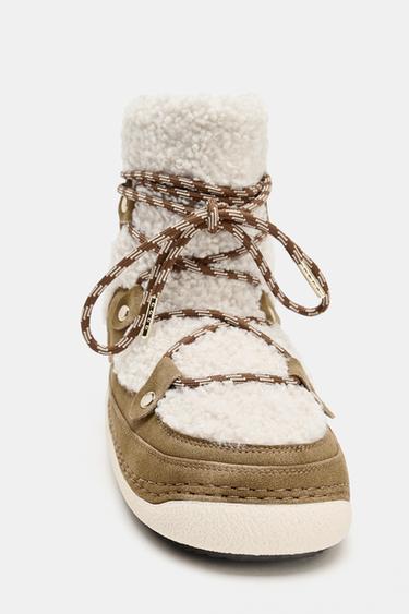 BOTTINES EN MATIÈRES VARIÉES COLLECTION SKI - Marron sable de Zara - Image 7