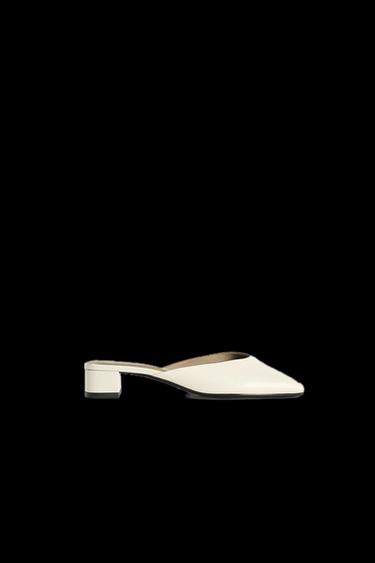Zara LEATHER HEELED MULES 50TH ANNIVERSARY - White - Image 0