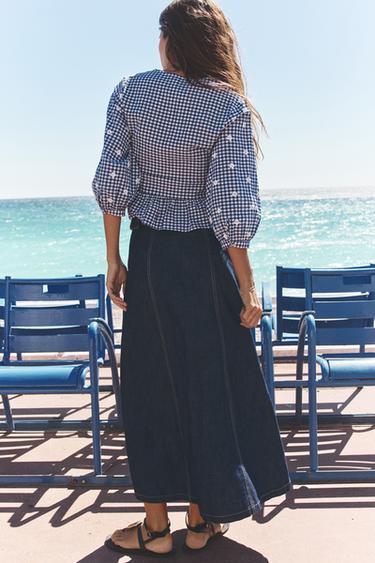 MIDI SKIRT WITH BUCKLES - Dark indigo by Zara - Image 1