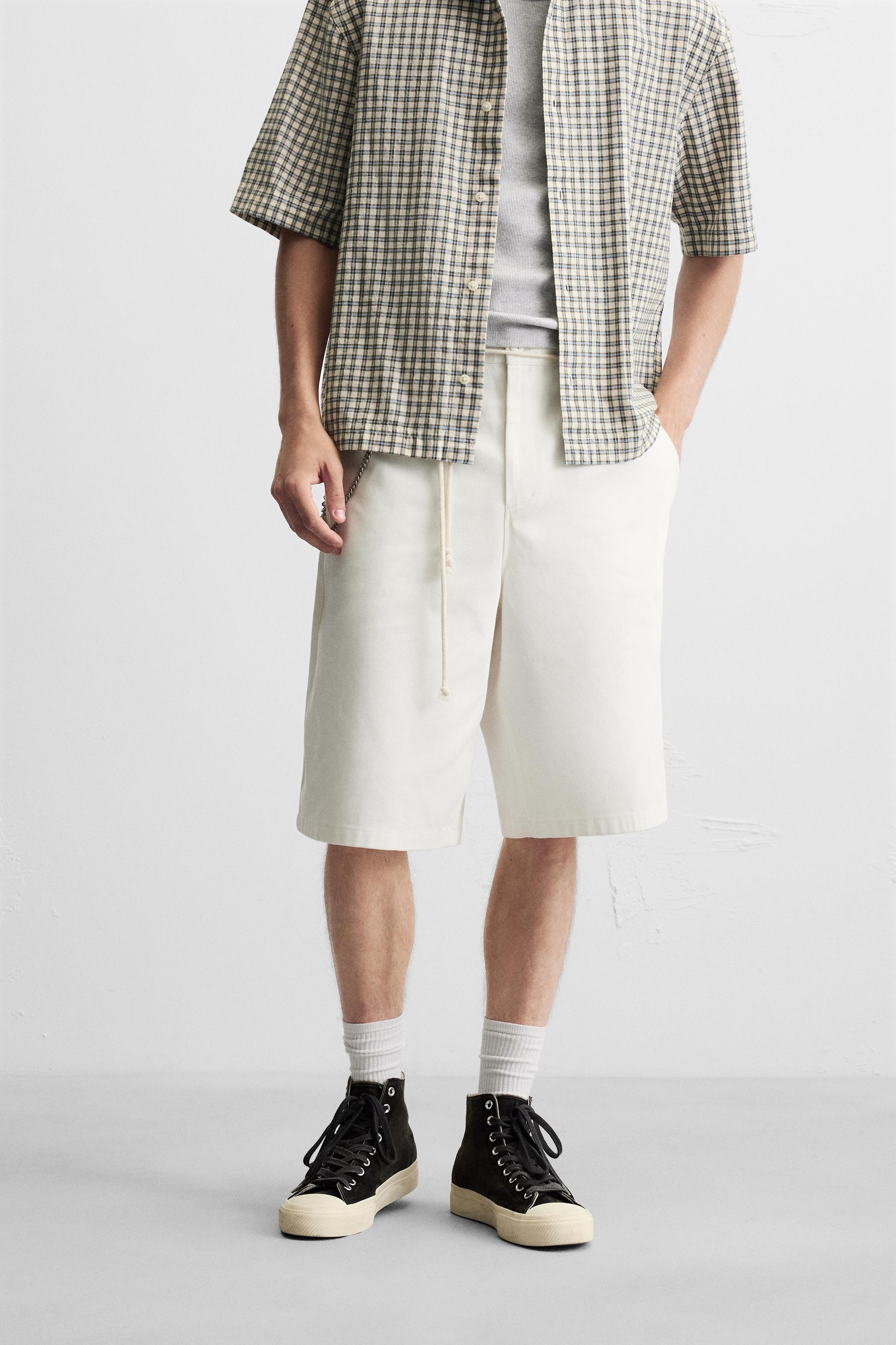 ZARA リブ編みリラックスフィットバミューダパンツ 3166/416 ZARA】リブ編みリラックスフィットバミューダパンツ 3166/416