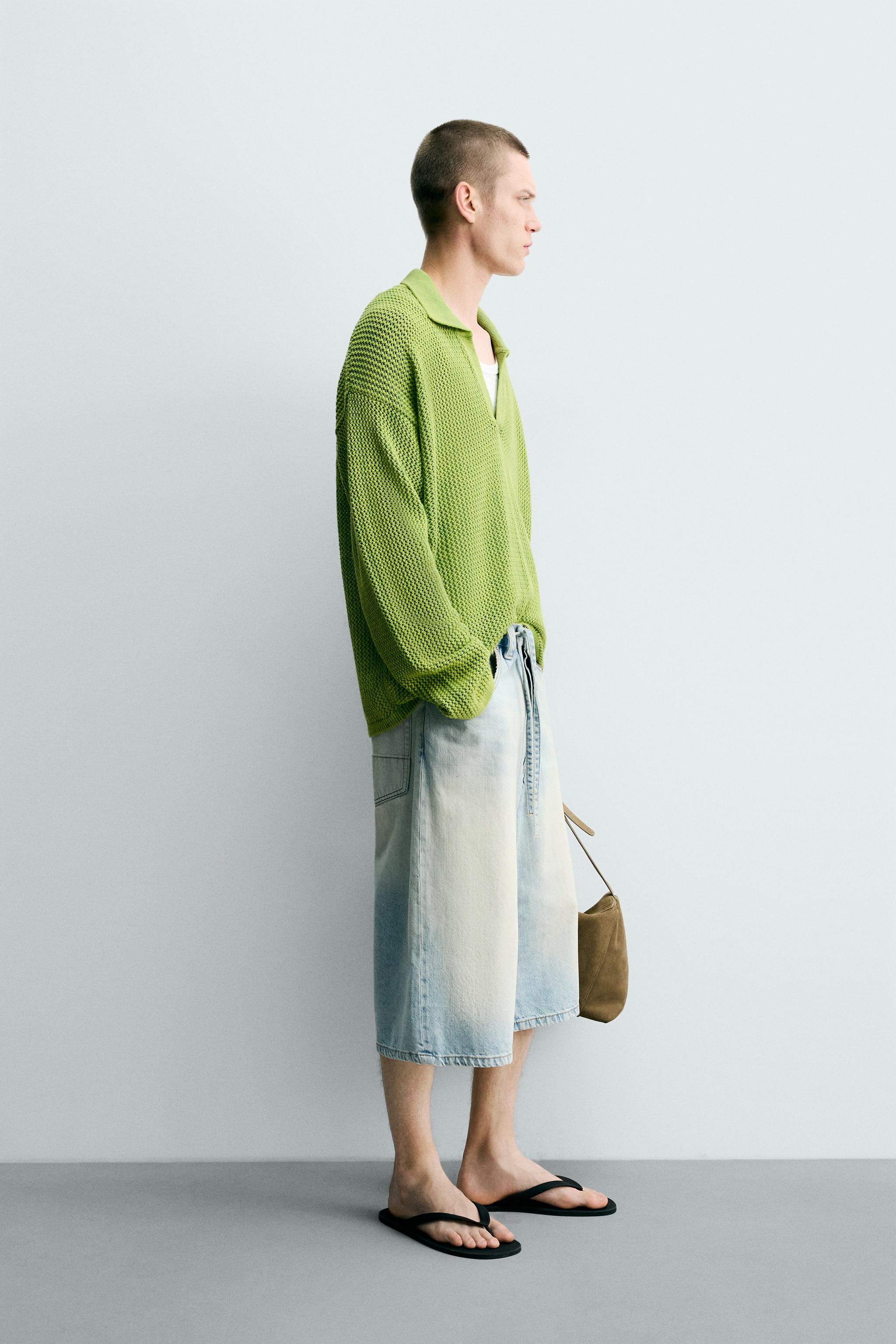 WASHED TEXTURED KNIT POLO