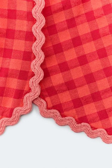 GINGHAM BOW SCRUNCHIE LIMITED EDITION - Red / Orange by Zara - Image 1