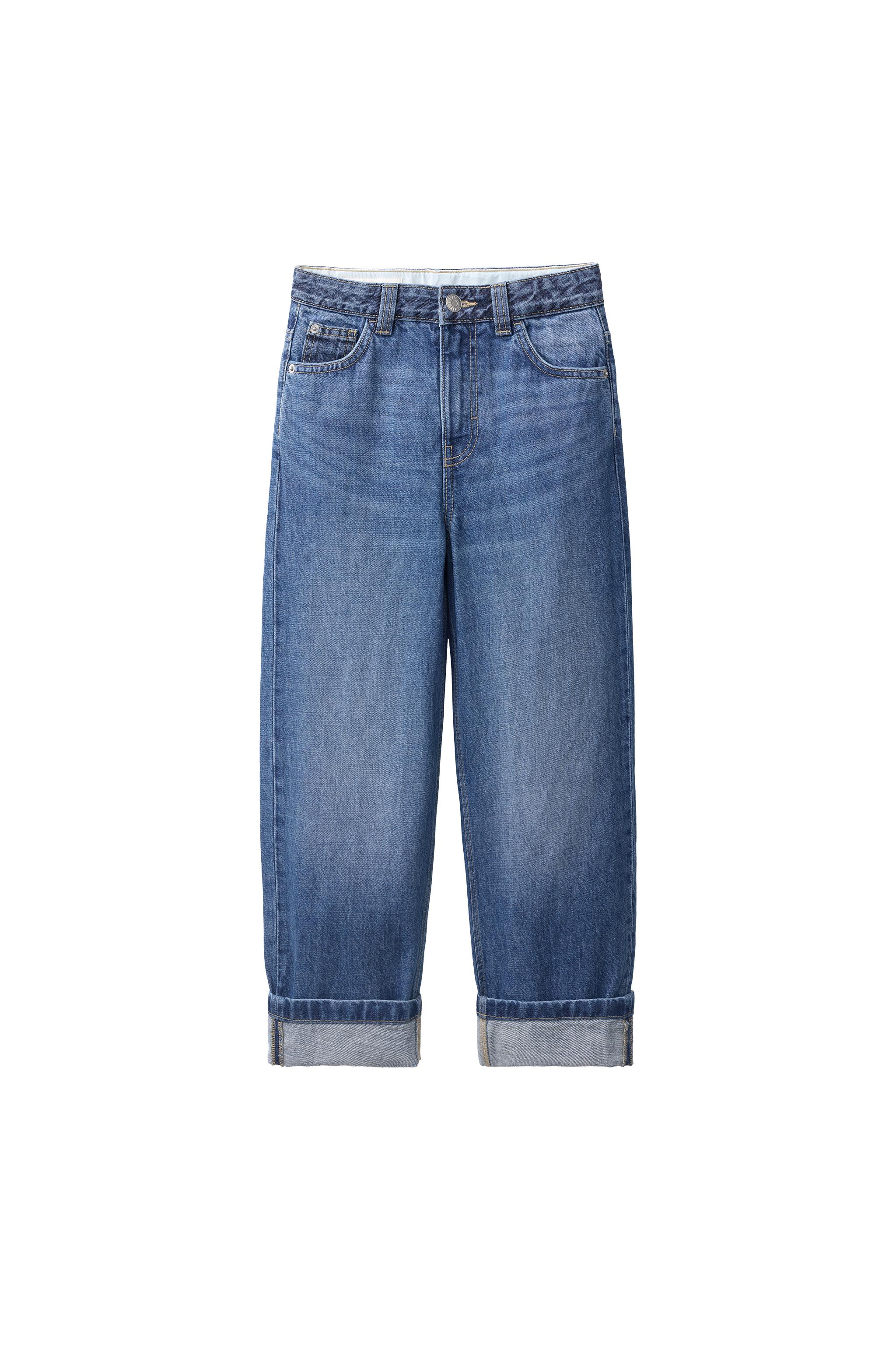 ルーズフィットロールアップデニムパンツ - ブルー | ZARA Japan / 日本