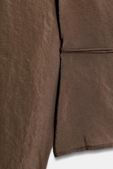 CHEMISE KIMONO À NŒUD - Marron foncé de Zara - Image 7