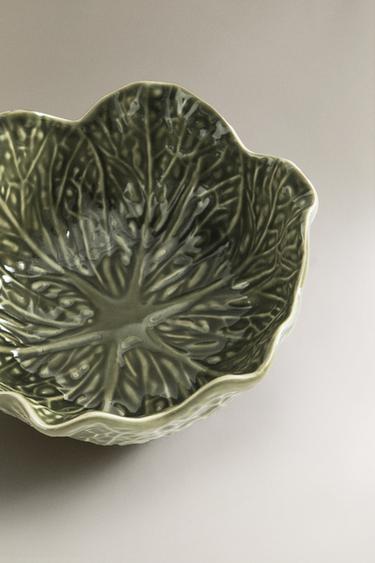 CABBAGE STONEWARE SALAD BOWL - Green by Zara - Image 2