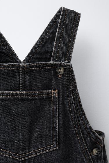 LONG DENIM DUNGAREES - Black by Zara - Image 2