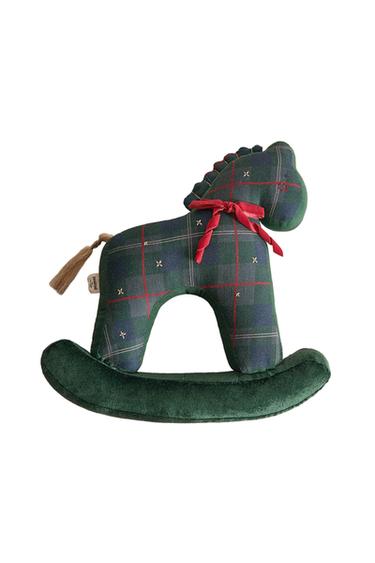 CHRISTMAS ROCKING HORSE KIDS' CUSHION - Green by Zara