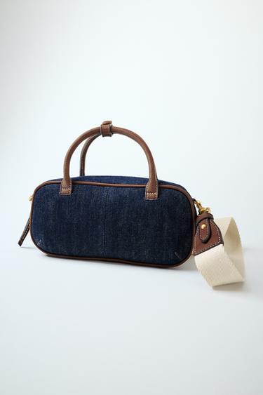 MINI DENIM BOWLING BAG - Denim Blue by Zara