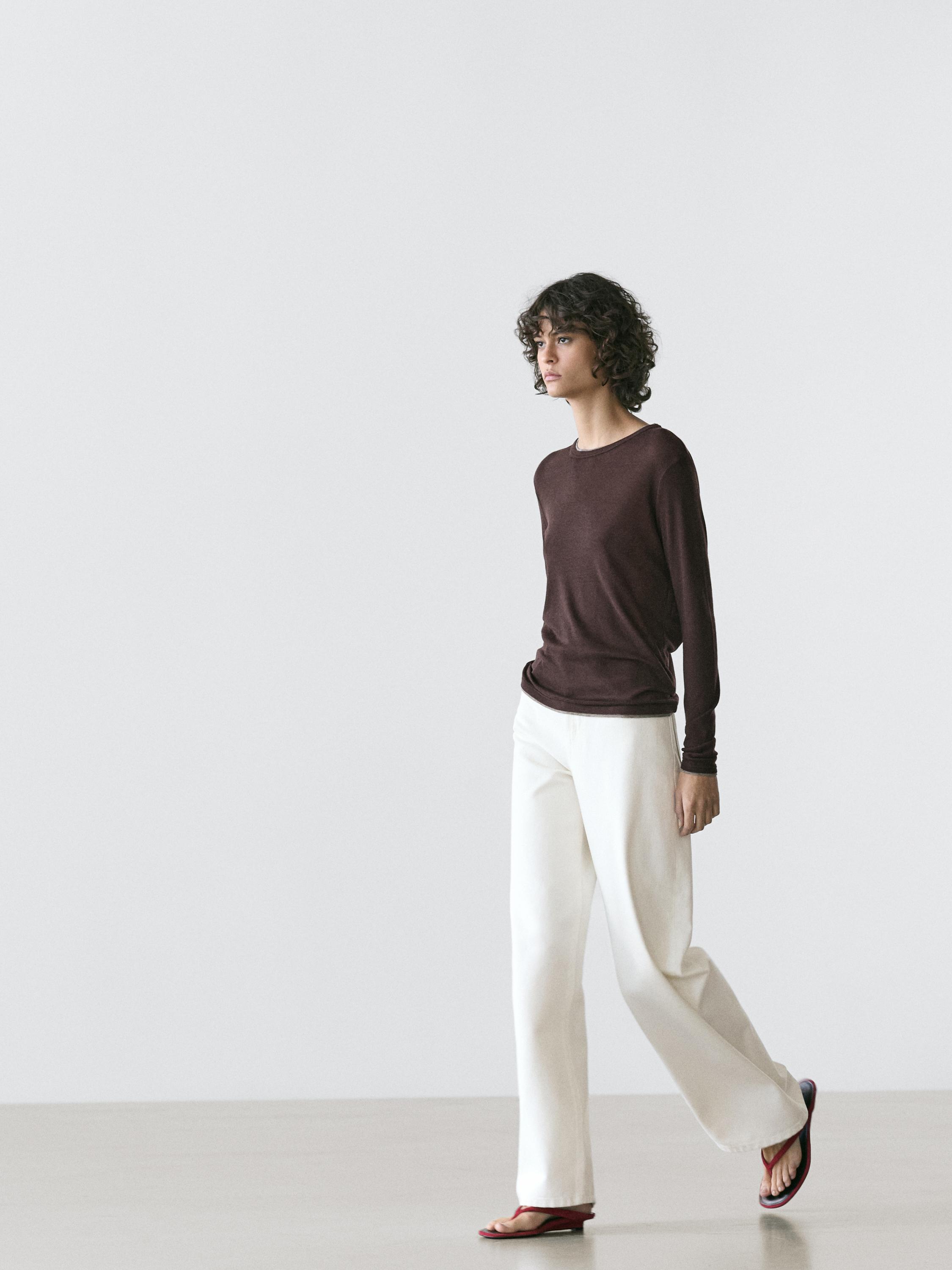 T-shirt manches longues effet double
