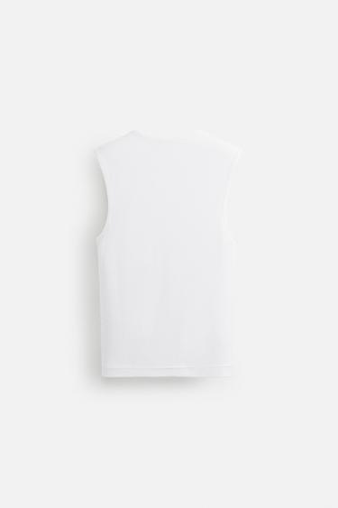 DÉBARDEUR CÔTELÉ - Blanc de Zara - Image 7