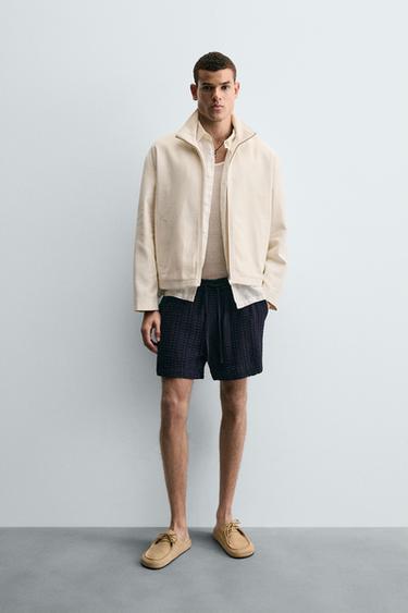 TEXTURED ZIP-UP JACKET - Ecru by Zara - Image 0