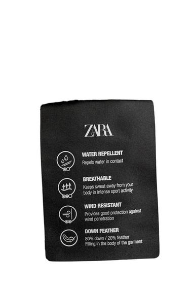 100% FEATHER WATER-REPELLENT PUFFER JACKET - Black by Zara