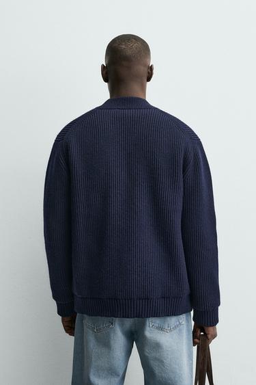 BLOUSON BOMBER EN MAILLE MATELASSÉE - Bleu marine de Zara - Image 2
