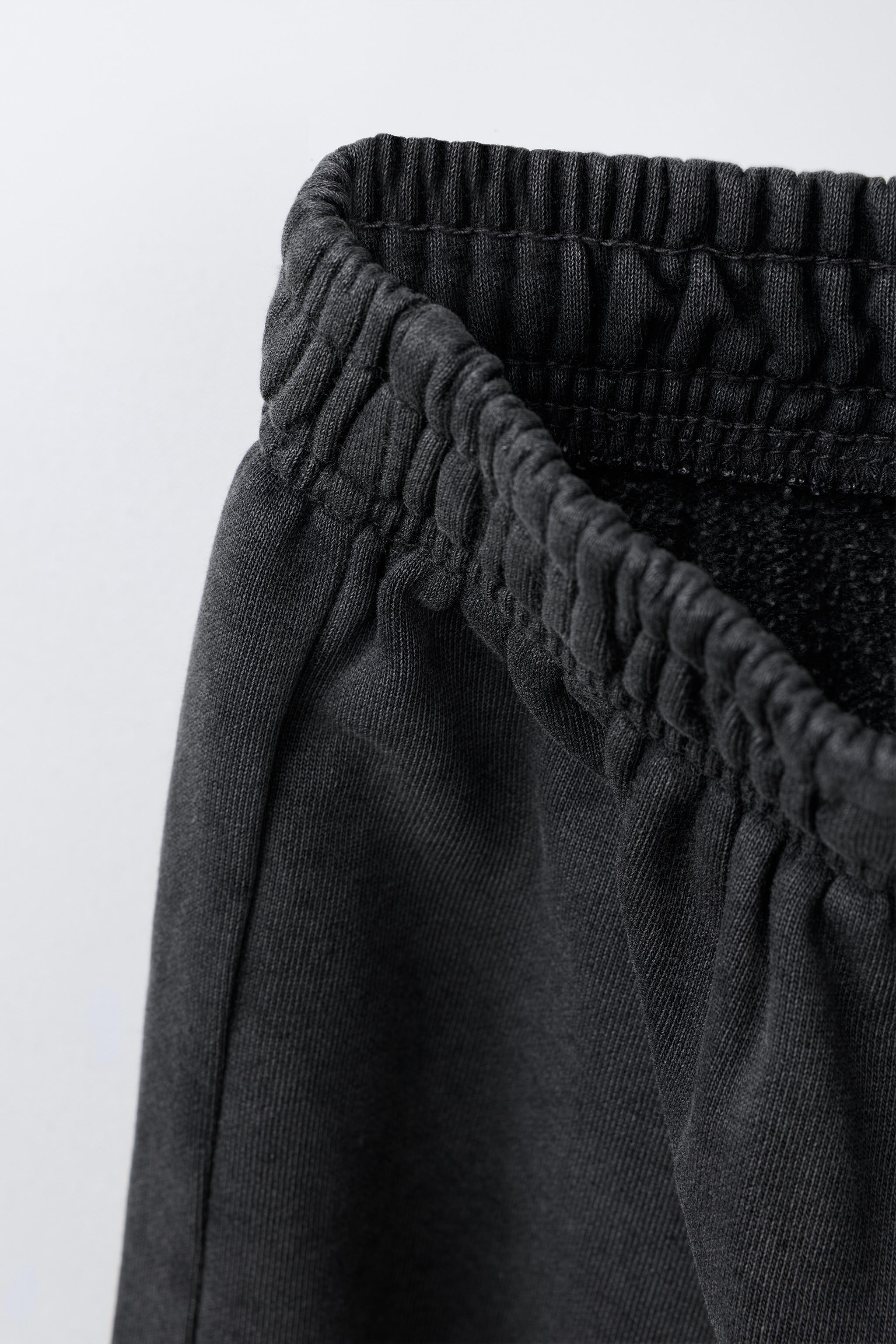 WASHED EFFECT WIDE LEG PANTS