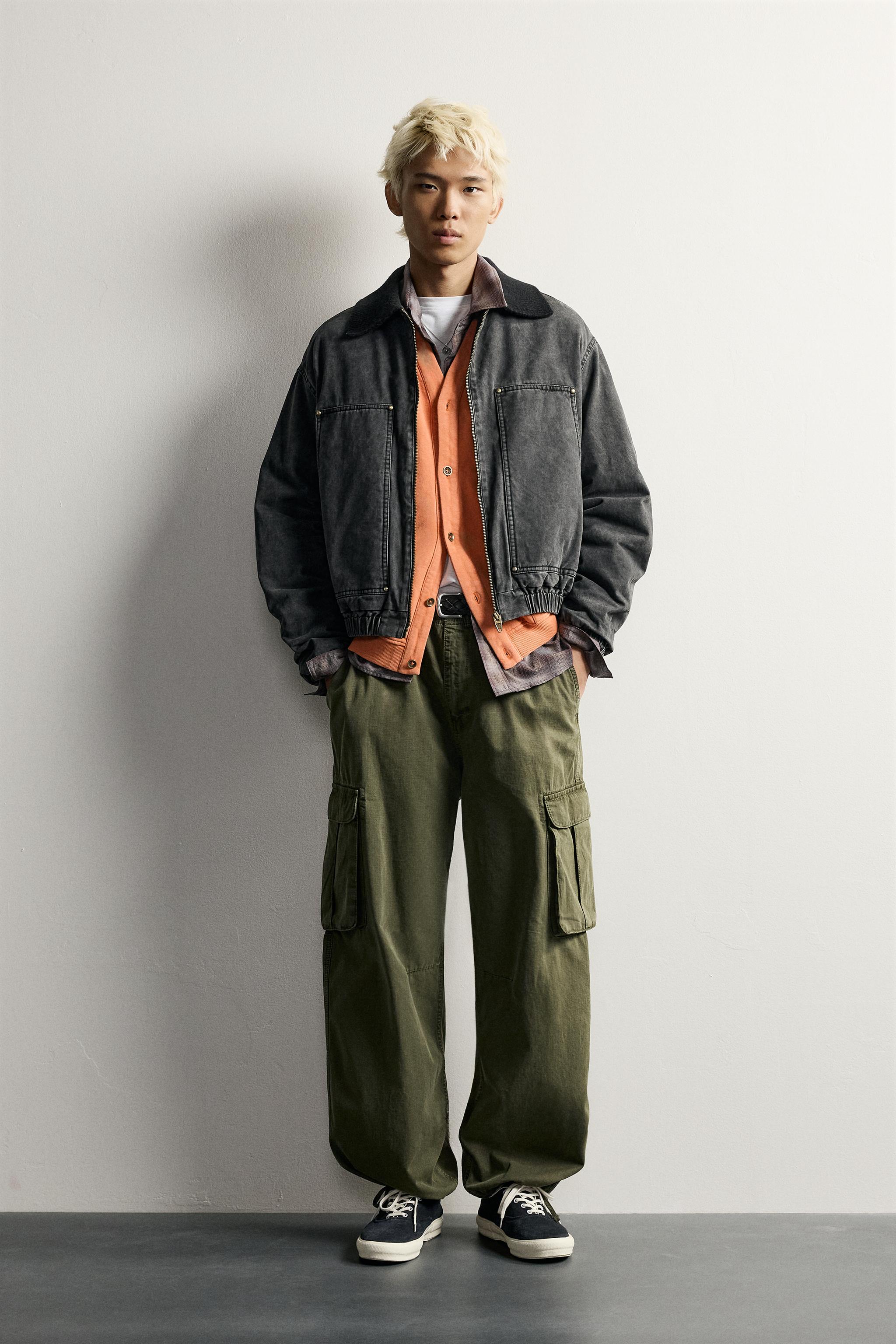 CROPPED FIT JACKET WITH KNIT COLLAR