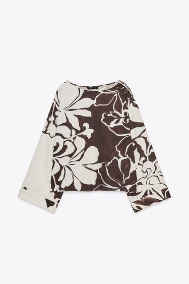 CUERPO ESTAMPADO FLORAL - Crudo / Marrón de Zara